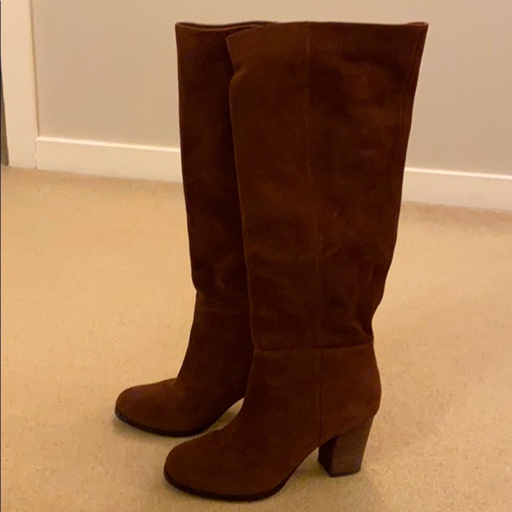 Cole Haan tall brown suede boot